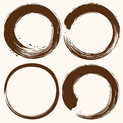 Enso Circle Art Collection Vector Image