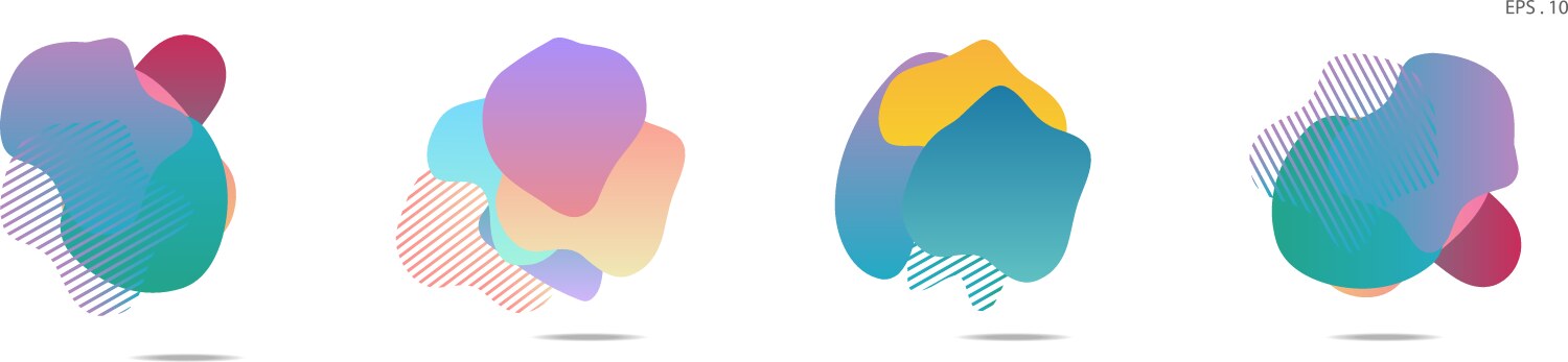 Gradient abstract banners with flowing liquid vector image