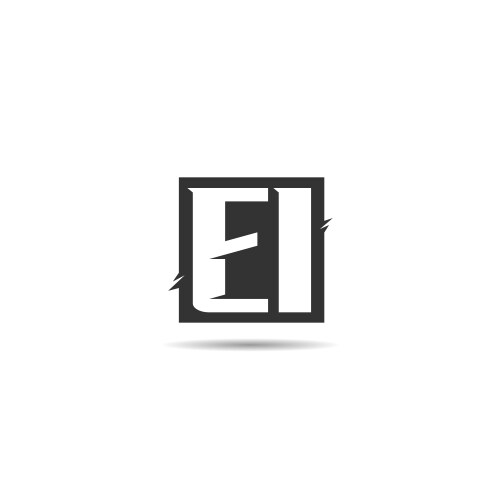 initial letter ei logo template design vector image