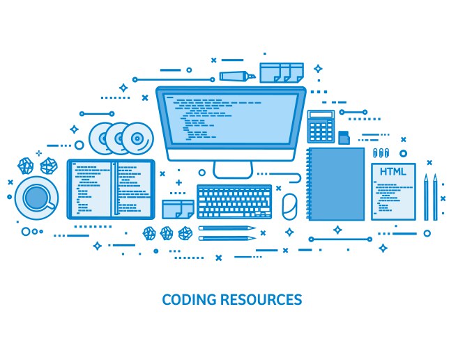 Programming coding and seo web development vector image