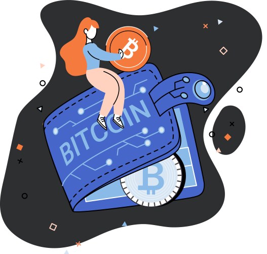 Cryptocurrency bitcoin mining metaphor blockchain vector image