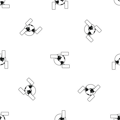Globe and empty speech bubbles pattern seamless vector image