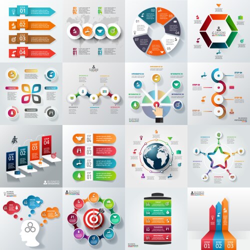 Business Data &amp; Workflow Templates Vector Image