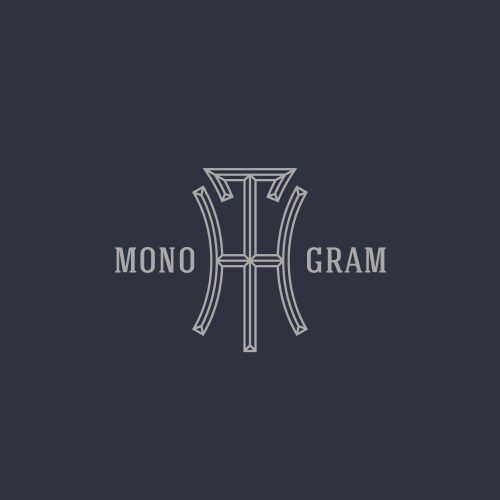 Tv letters logo medieval monogram black and white Vector Image
