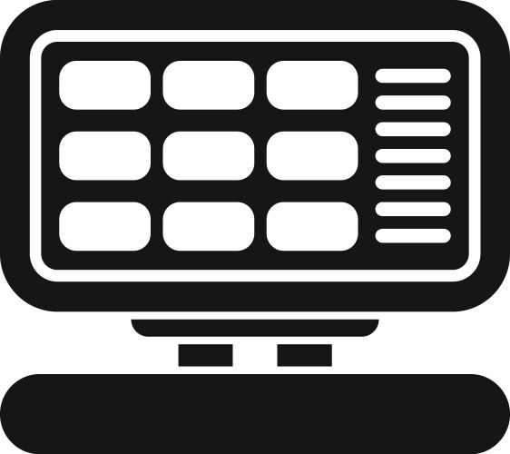 Electronic test result with buttons showing vector image