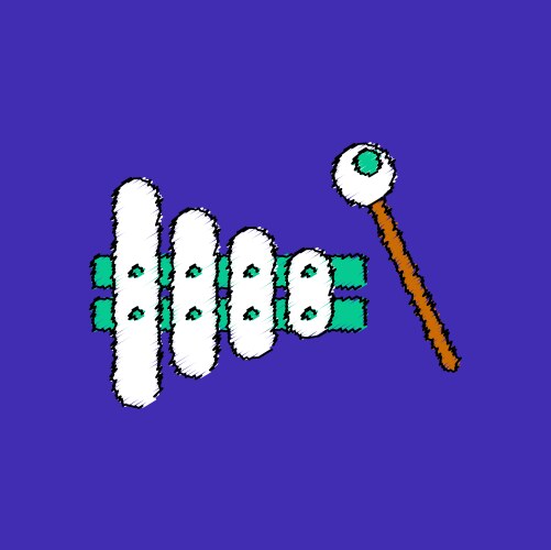 Flat shading style icon kids toy xylophone vector image