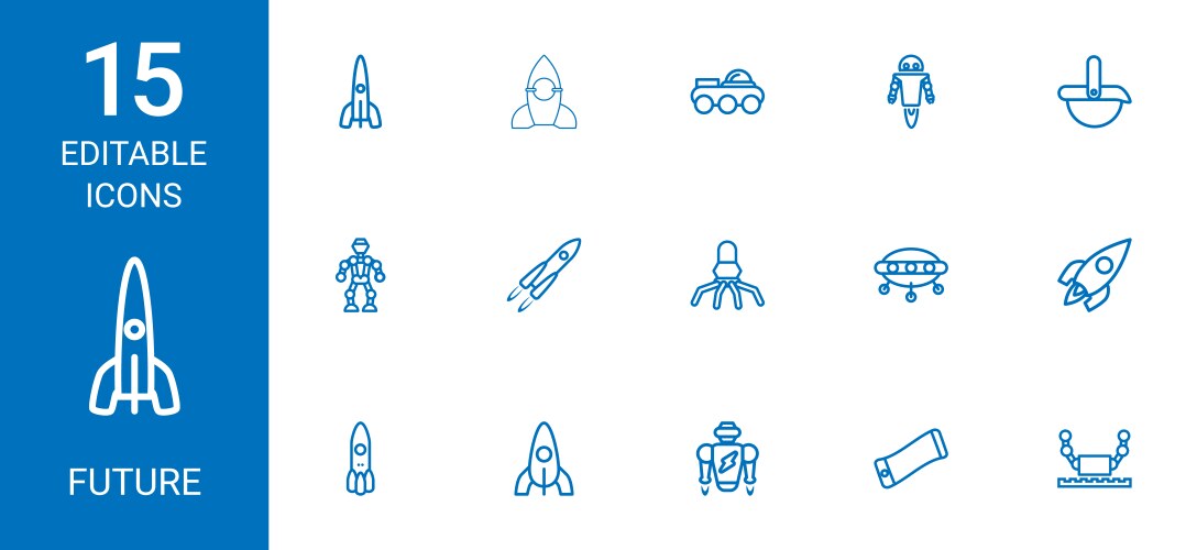 15 future icons Royalty Free Vector Image - VectorStock