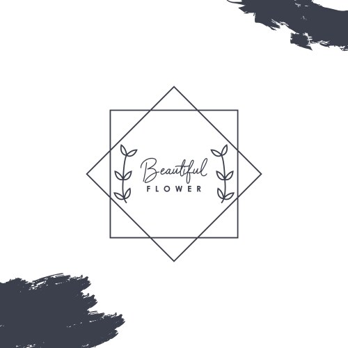 Minimalist flowers premium logo design Vector Image