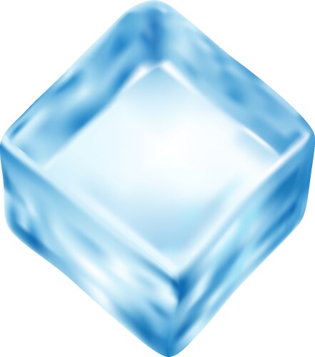 Single ice cube isolated on a white background Vector Image