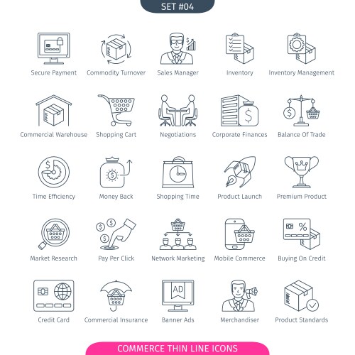 Commerce set 04 Royalty Free Vector Image - VectorStock