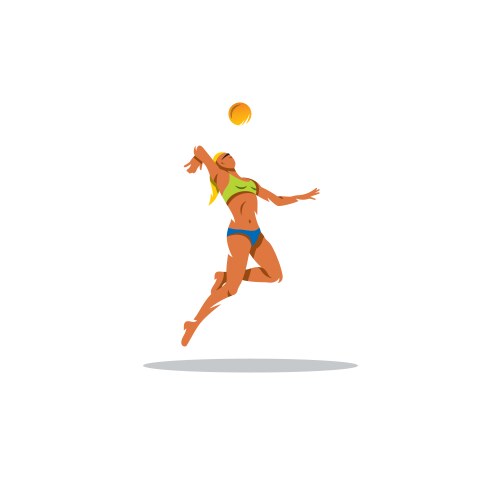 Young Woman Volleyball Player Vector Image