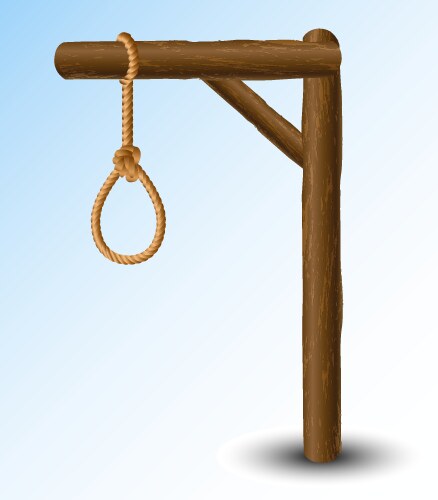 Gallows with Rope Vector Image