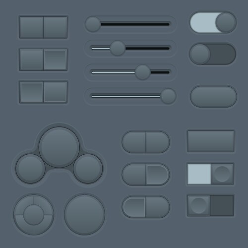 Modern Web Interface Buttons & Controls vektorbild