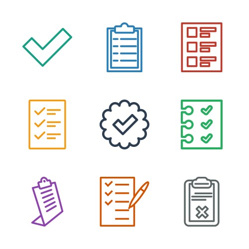 9 checkbox icons Vector Image