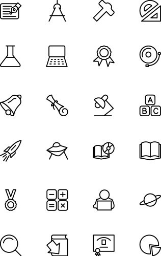 Education line icons 2 Vector Image