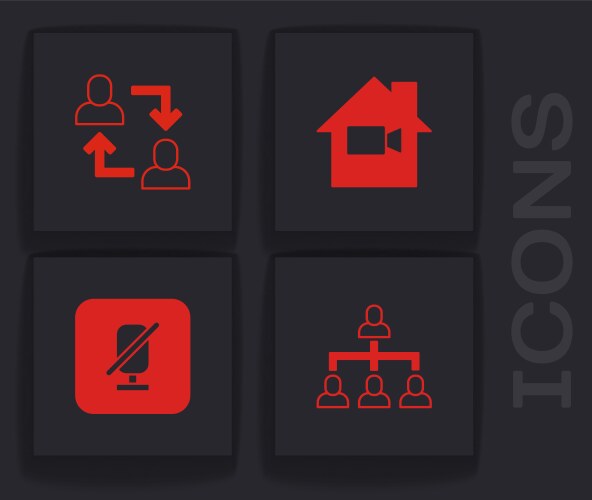 Set hierarchy organogram chart project team base vector image