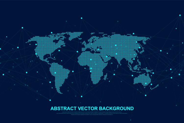 global structure networking and data connection vector image