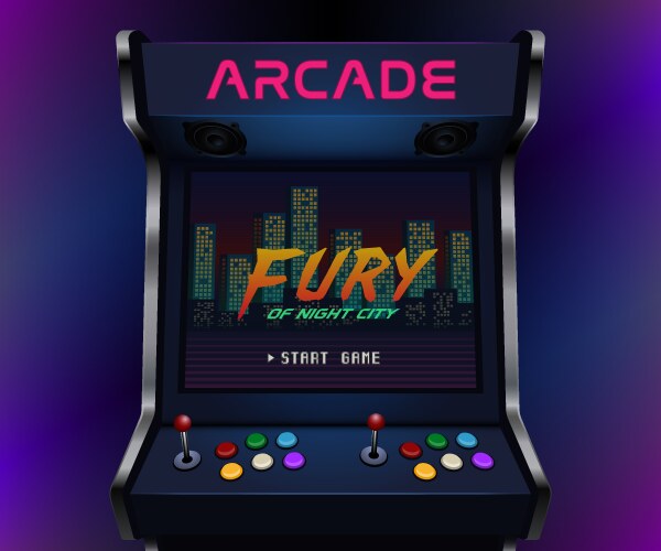 retro arcade machine vector