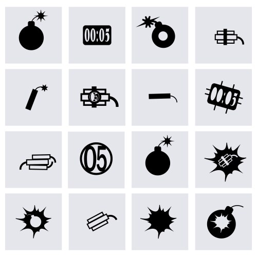 Bomb icon set Royalty Free Vector Image - VectorStock