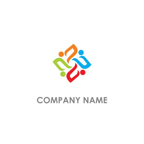 Circle people group leaf colorful logo Royalty Free Vector