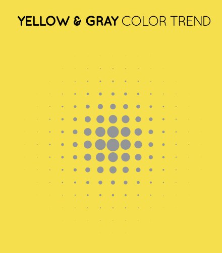 yellow and gray trendy color circle in halftone vector image