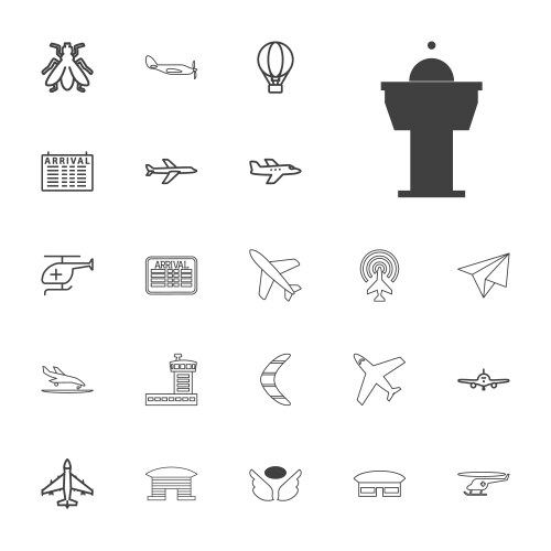 49 flight icons Royalty Free Vector Image - VectorStock