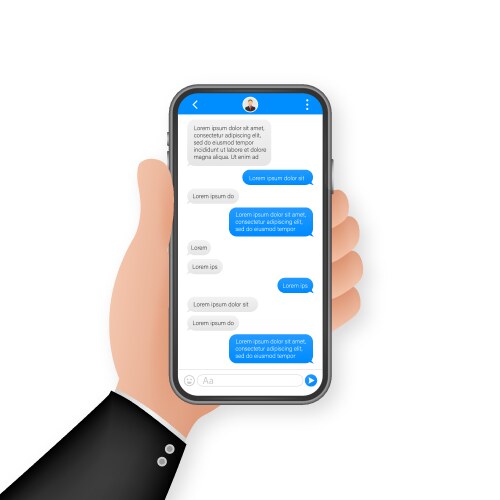 Chat interface application with dialogue window vektorbild