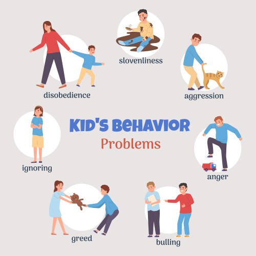 Two boys fighting and scratching part of bad kids Vector Image