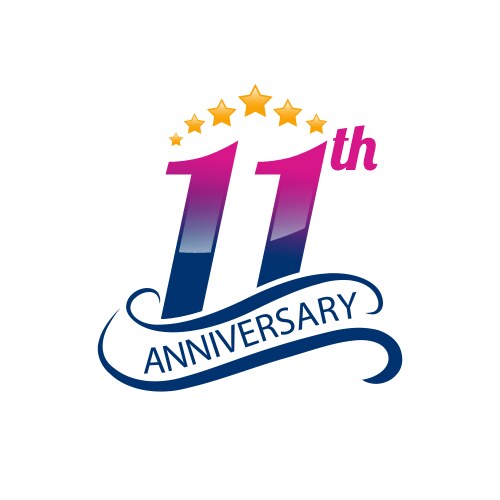 11th Anniversary Celebration Logo Vector Image