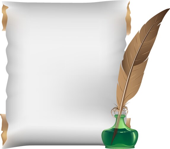 Paper and feather Royalty Free Vector Image - VectorStock