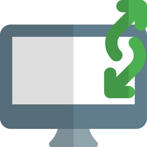 Utilizing desktop computer for data transfer vector image