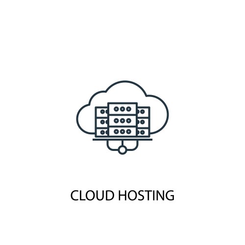 Cloud hosting concept line icon simple element vector image