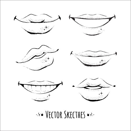 Lip Art - Close-Up Sketch Vector Image