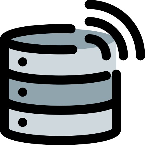 Database for storing data wirelessly vector image