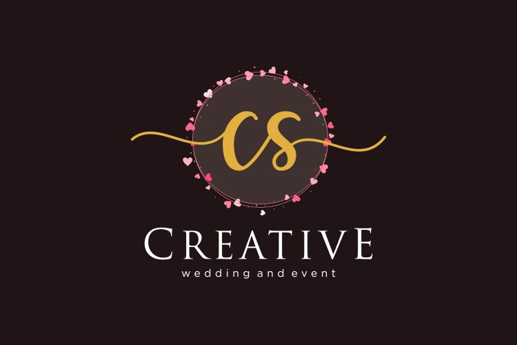 Initial cs feminine logo usable Royalty Free Vector Image