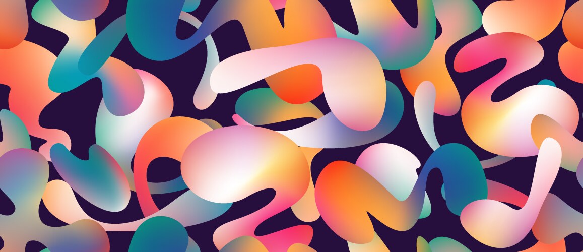 Printseamless pattern with colorful abstract forms vector image