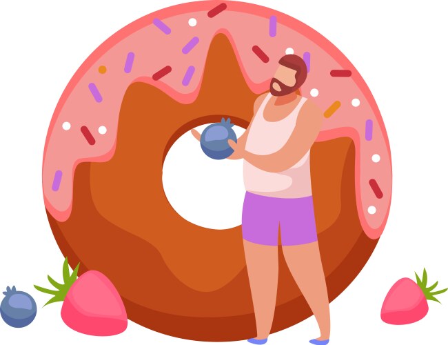 Donut icon round sweet colorful pastry doughnut Vector Image
