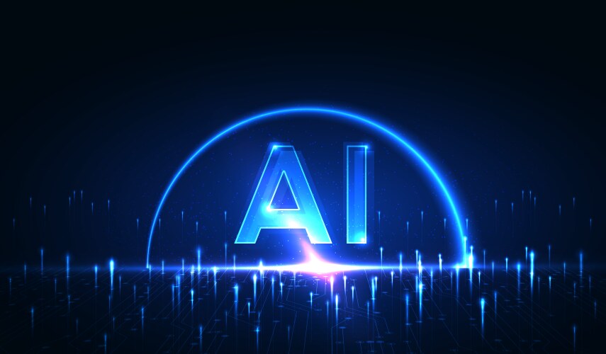 Artificial intelligence machine learning ai data vector image