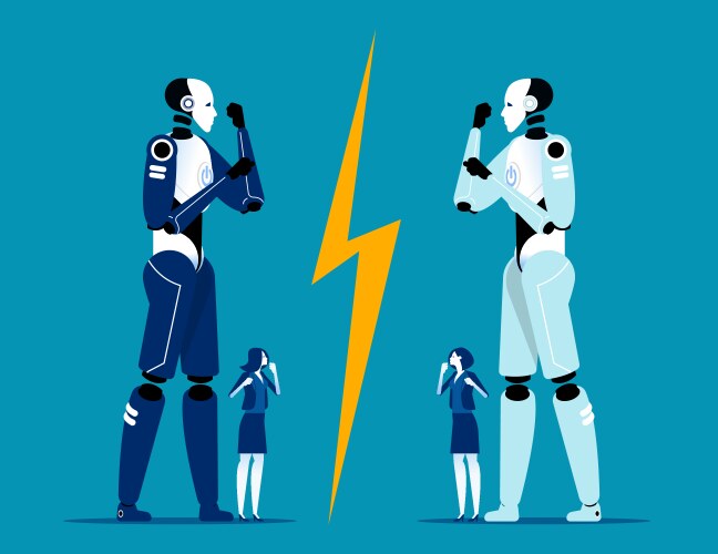 Cyborg is a man with artificial intelligence ai Vector Image