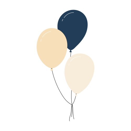 Bundle of colorful balloons with strings floating vektorbild