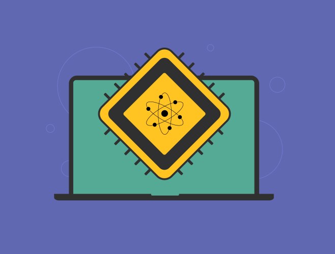 Quantum processor showcasing advanced computing vector image