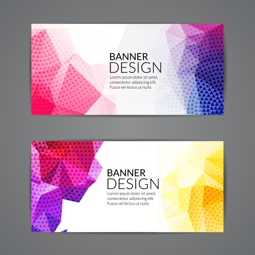 Set of polygonal triangular colorful background vector image