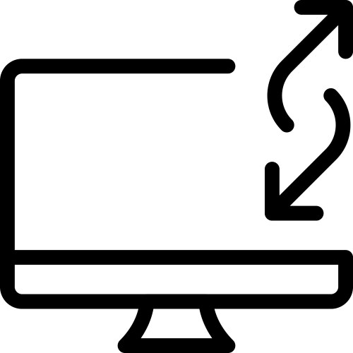 Utilizing desktop computer for data transfer vector image