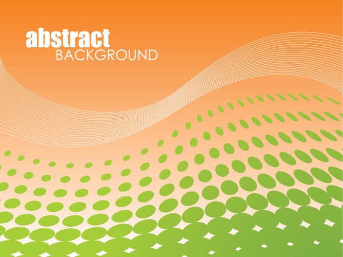 Green wave on orange background Royalty Free Vector Image