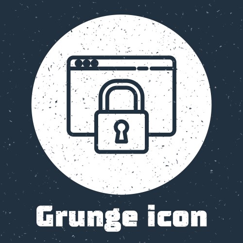Grunge line secure your site with https ssl icon vector image