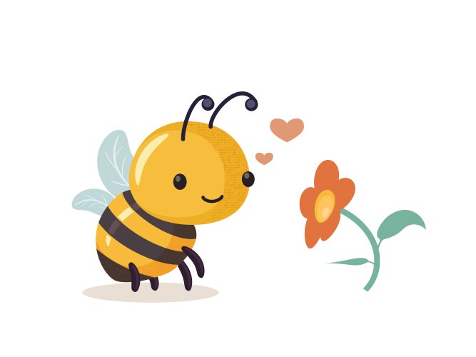 Rectangle frame with honey flowers and bees Vector Image