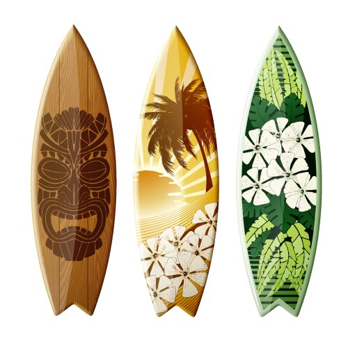 Surfboard set prints Royalty Free Vector Image