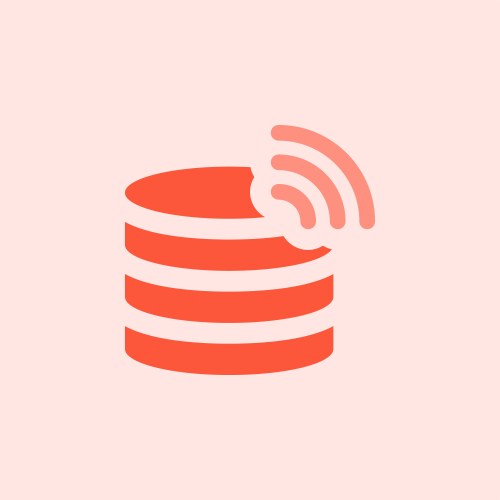 Database for storing data wirelessly vector image