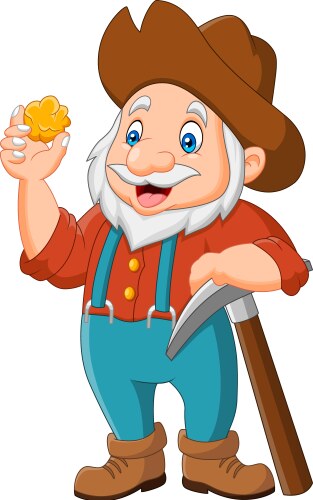 cartoon gold prospector vector image