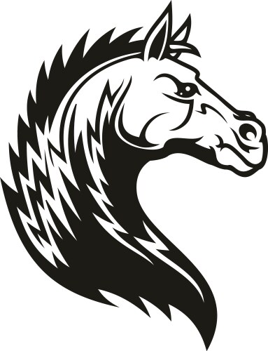 Tribal horse head mascot or tattoo Vector Image
